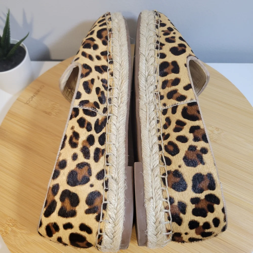 SOLE SOCIETY Sammah leopard cow hair espadrille slip on loafer